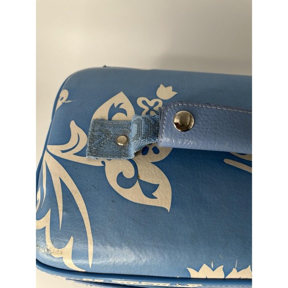 ROXY Make-Up Case Hawaiian Floral Blue Vintage Large READ - Picture 3 of 16